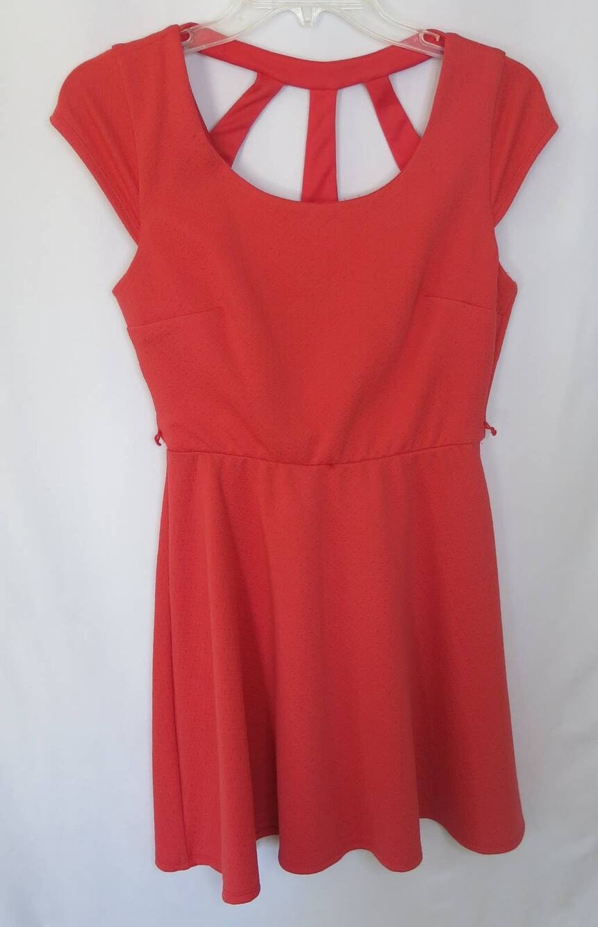 IZ BYER Mini Dress Sleeveless Size S Women Cut Out Flirty Going Out Orange